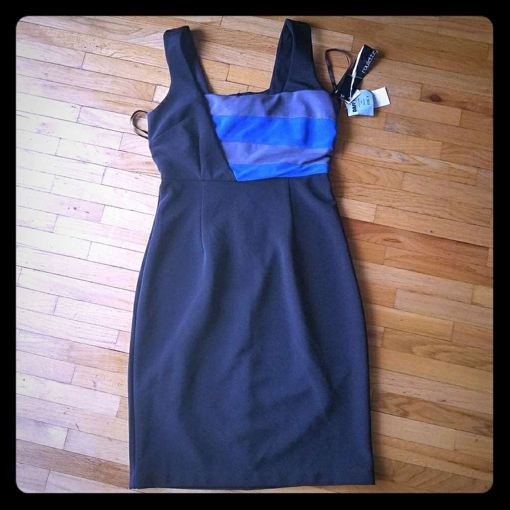 Roulette Colorblock Black and Blue Dress Sz 4